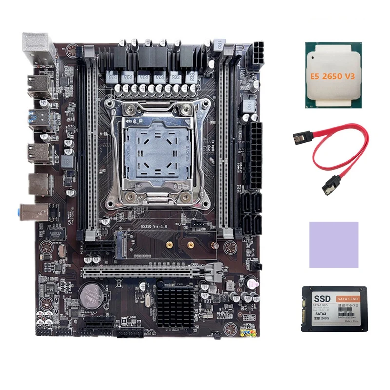 Материнская плата X99, материнская плата для компьютера, поддержка DDR4 ECC RAM + E5 2650 V3 CPU + SATA3 SSD 240G + термальная подушка + кабель SATA
Материнская плата X99, материнская плата для компьютера, поддержка DDR4 ECC RAM + E5 2650 V3 CPU + SATA3 SSD 240G + термальная подушка + кабель SATA
