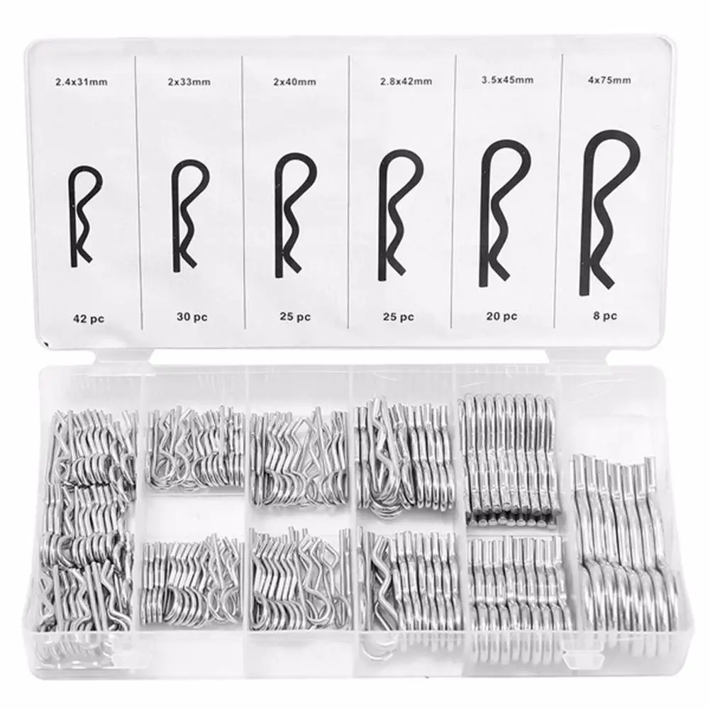 180PCS R-shaped Heavey Duty Zinc Plated Hair Pin Cotter R Clip Pin Hitch Tractor Lawn Mpver Pins
180PCS R-shaped Heavey Duty Zinc Plated Hair Pin Cotter R Clip Pin Hitch Tractor Lawn Mpver Pins