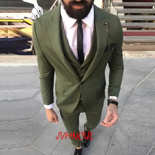 New Fashion One Button Green Mens Suits Groom Tuxedos Peak Lapel Prom Men Wedding Suits 3Pcs (Jacket+Pants+Vest+Tie)
New Fashion One Button Green Mens Suits Groom Tuxedos Peak Lapel Prom Men Wedding Suits 3Pcs (Jacket+Pants+Vest+Tie)