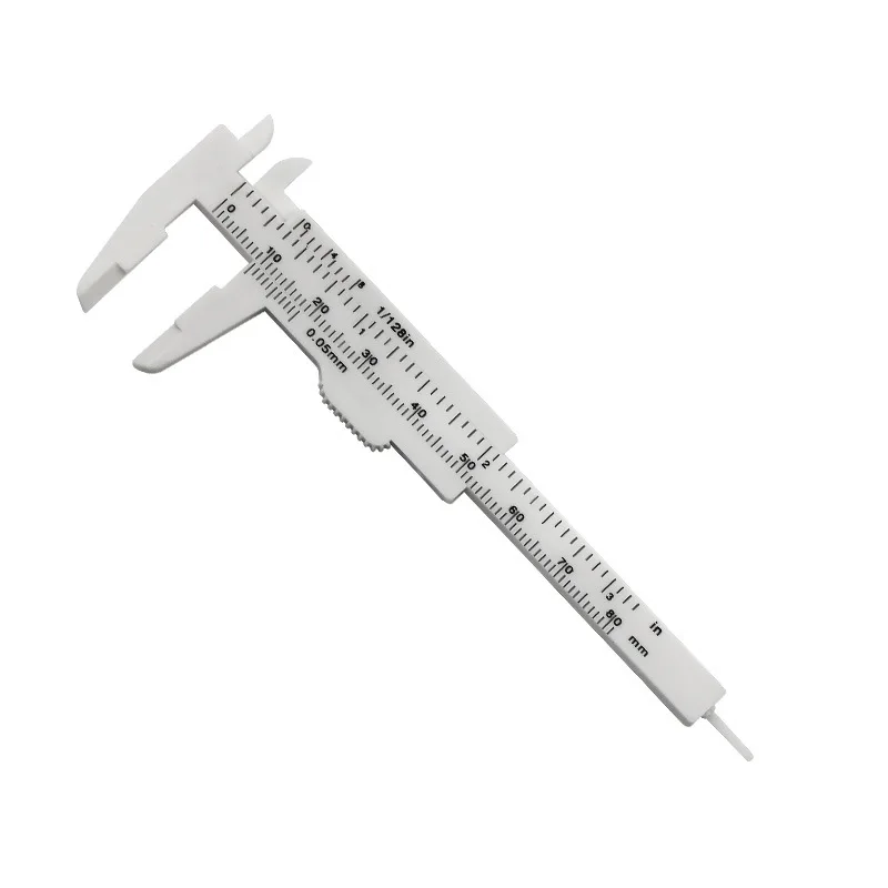 

1PC 0-80mm Double Rule Scale Plastic Vernier Caliper Student Dial Gauge Micrometer Measuring Ruler Inside Diameter Depth Meter