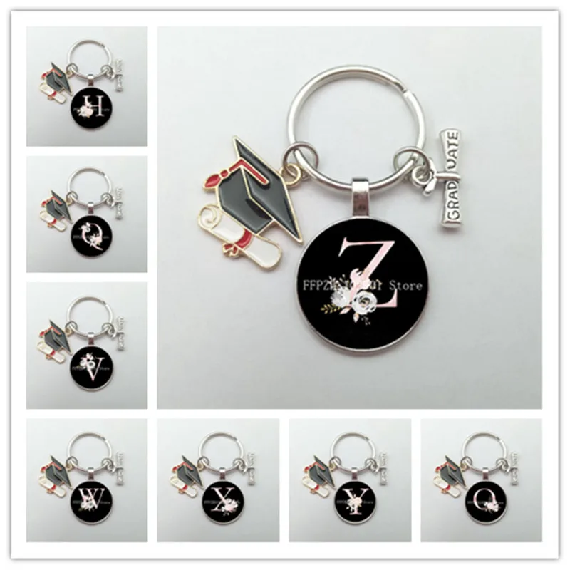 Convex glass letter keychain new personality fashion enamel metal graduation cap graduation certificate keychain student gift 
Convex glass letter keychain new personality fashion enamel metal graduation cap graduation certificate keychain student gift