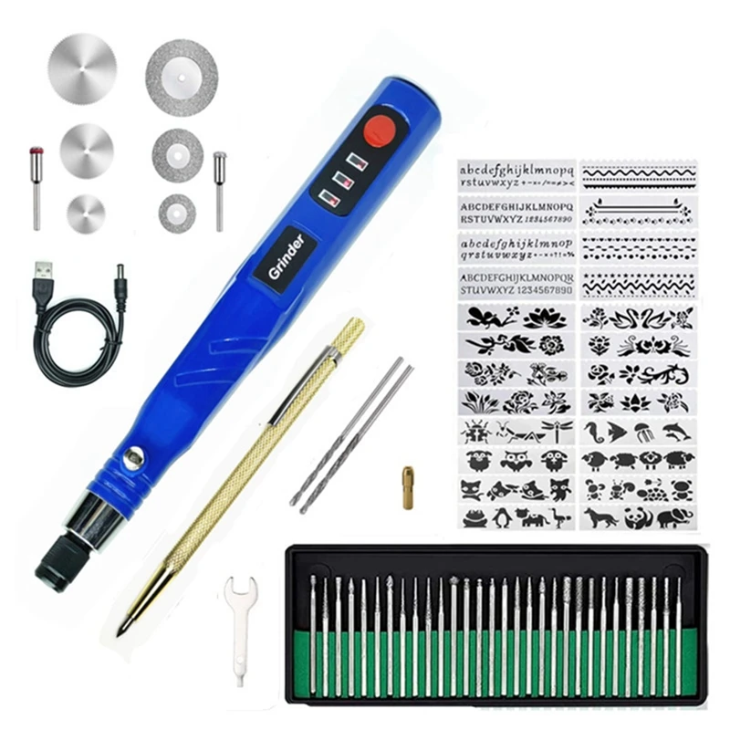 

Электрическая гравировальная ручка, USB Перезаряжаемый набор инструментов для гравировки, многофункциональные инструменты для ювелирных и...