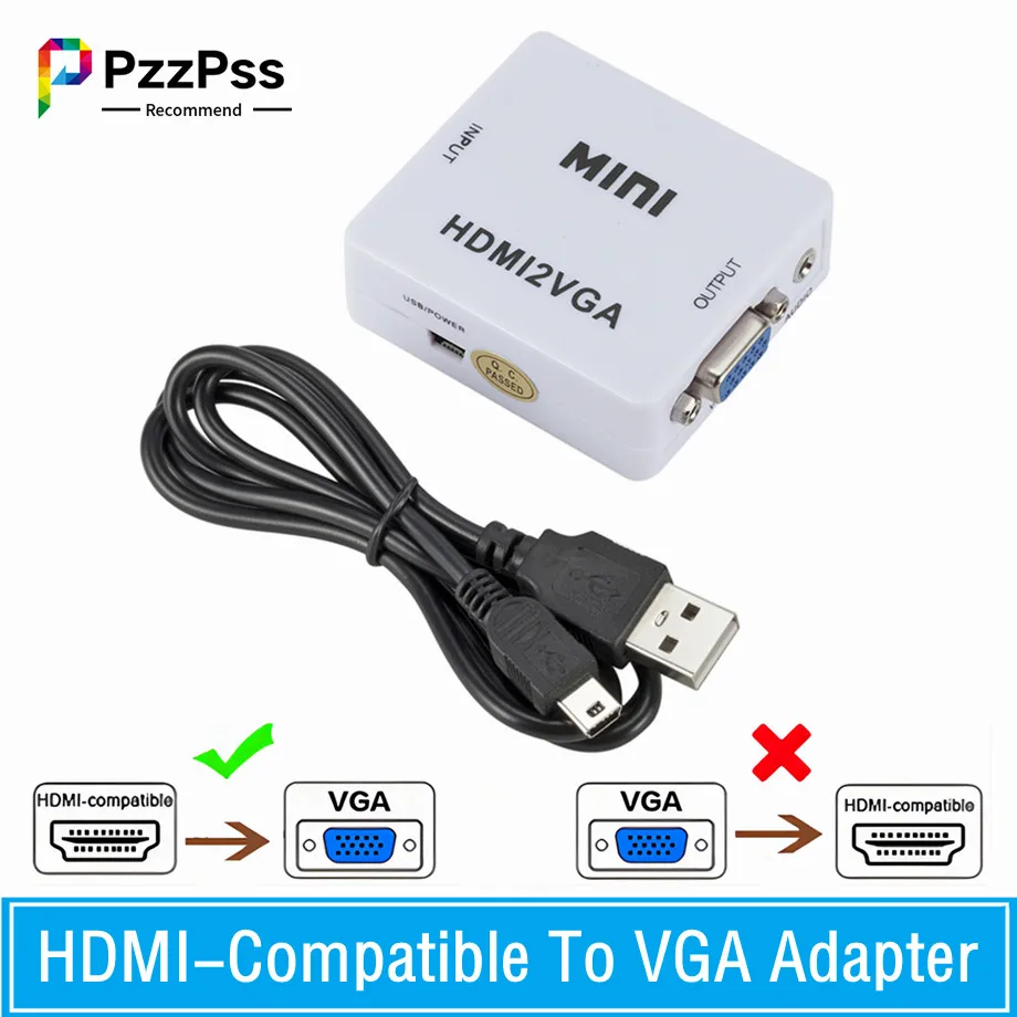 PzzPss Mini HDMI-совместимый с VGA аудио-видео конвертер Внешний для ПК ноутбука в HDTV
PzzPss Mini HDMI-совместимый с VGA аудио-видео конвертер Внешний для ПК ноутбука в HDTV