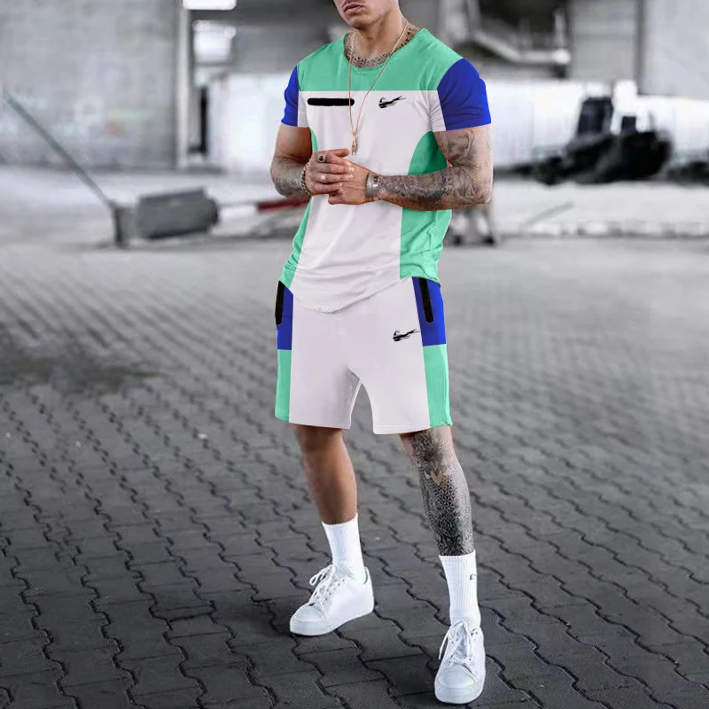 Men's Tracksuit Solid Sport 2 Piece Set Summer Short-sleeved Short Sleeve TShirt and Shorts Casual Fashion T-Shirt Shorts Suit
Men's Tracksuit Solid Sport 2 Piece Set Summer Short-sleeved Short Sleeve TShirt and Shorts Casual Fashion T-Shirt Shorts Suit