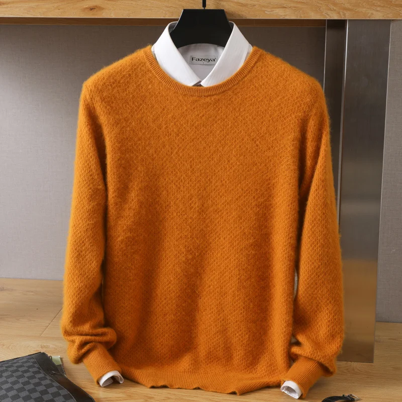 New Men's Clothing Autumn Winter Mink Cashmere Sweater Solid Color Big Rice Grain Knit Jumper Large Size Loose Casual Base Top
New Men's Clothing Autumn Winter Mink Cashmere Sweater Solid Color Big Rice Grain Knit Jumper Large Size Loose Casual Base Top