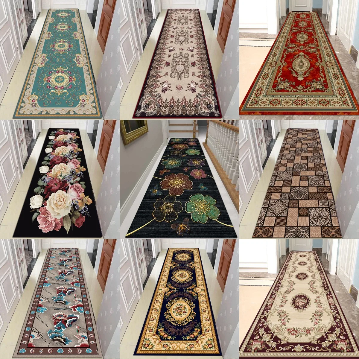 Home Corridor Aisle Carpet New Chinese-Style European Retro Porch Foot Pad Sofa Coffee Table Mat Bedroom Floor Mat Non-Slip
Home Corridor Aisle Carpet New Chinese-Style European Retro Porch Foot Pad Sofa Coffee Table Mat Bedroom Floor Mat Non-Slip