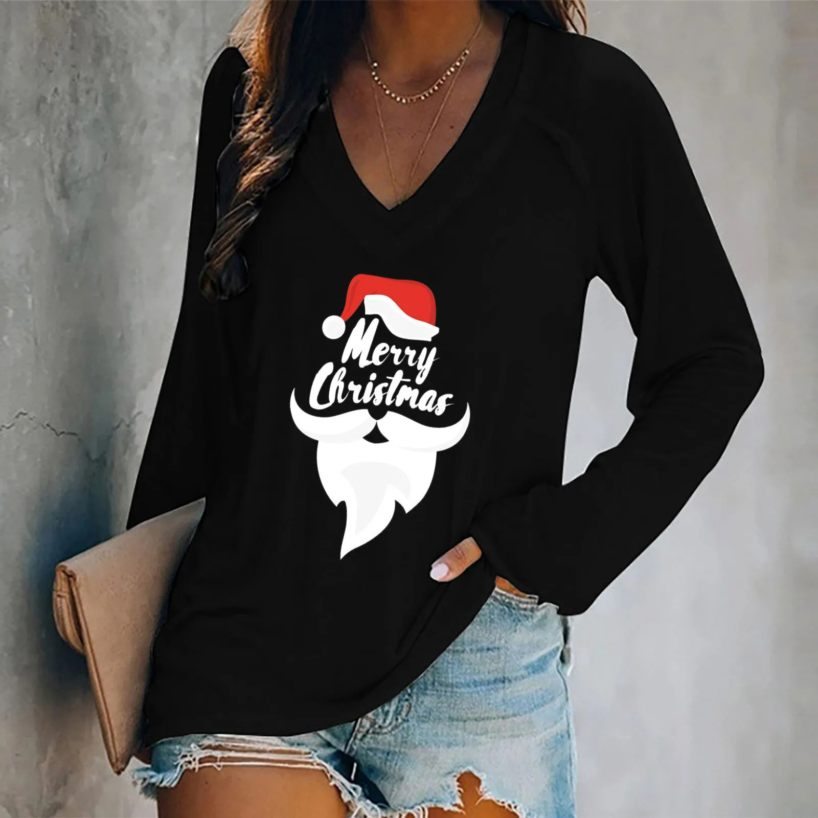 Women Fashion Christmas Top Blouses Casual V Neck Long Sleeve Casual Printed T-Shirt Merry Christmas Blouse Tops Tee Shirt
Women Fashion Christmas Top Blouses Casual V Neck Long Sleeve Casual Printed T-Shirt Merry Christmas Blouse Tops Tee Shirt