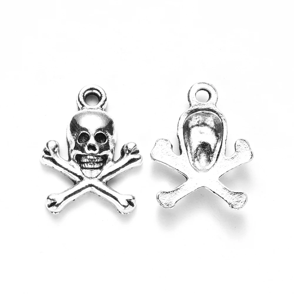 20pc Tibetan Style Alloy Pendants Skull with Crossed Bones Lead Free Antique Silver 17.5x14x3mm Hole: 1.6mm Jewelry Making
20pc Tibetan Style Alloy Pendants Skull with Crossed Bones Lead Free Antique Silver 17.5x14x3mm Hole: 1.6mm Jewelry Making