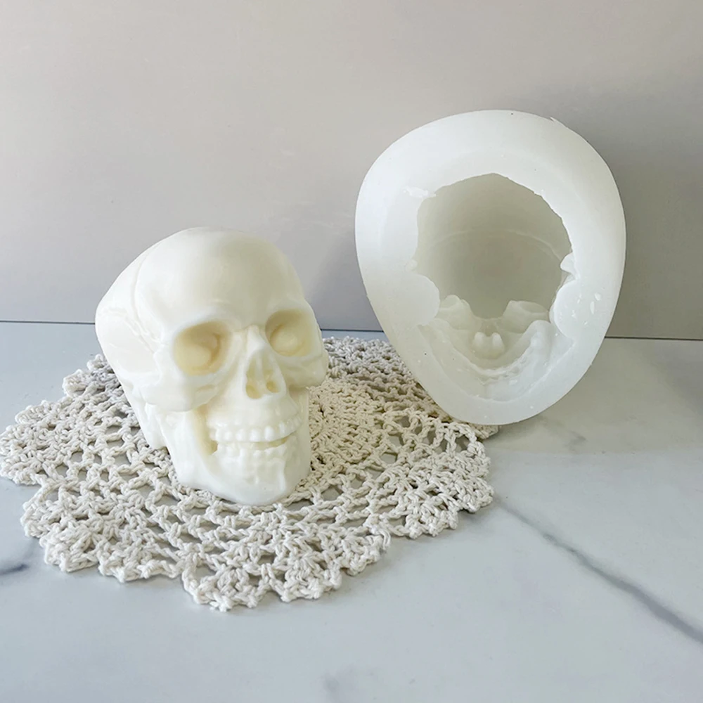 

3D формы в виде черепа для свечей, силиконовый «сделай сам», ужасный аромат, соевый воск, мыло ручной работы, полимерная глина, пластырь, эпокс...