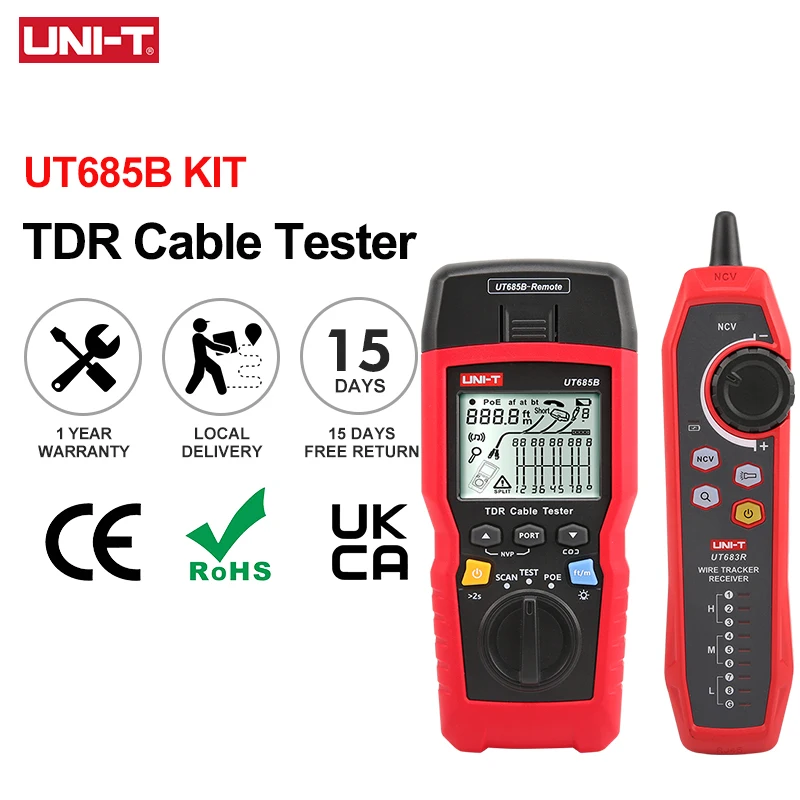 Тестер кабелей UNI-T UT685B KIT
Тестер кабелей UNI-T UT685B KIT