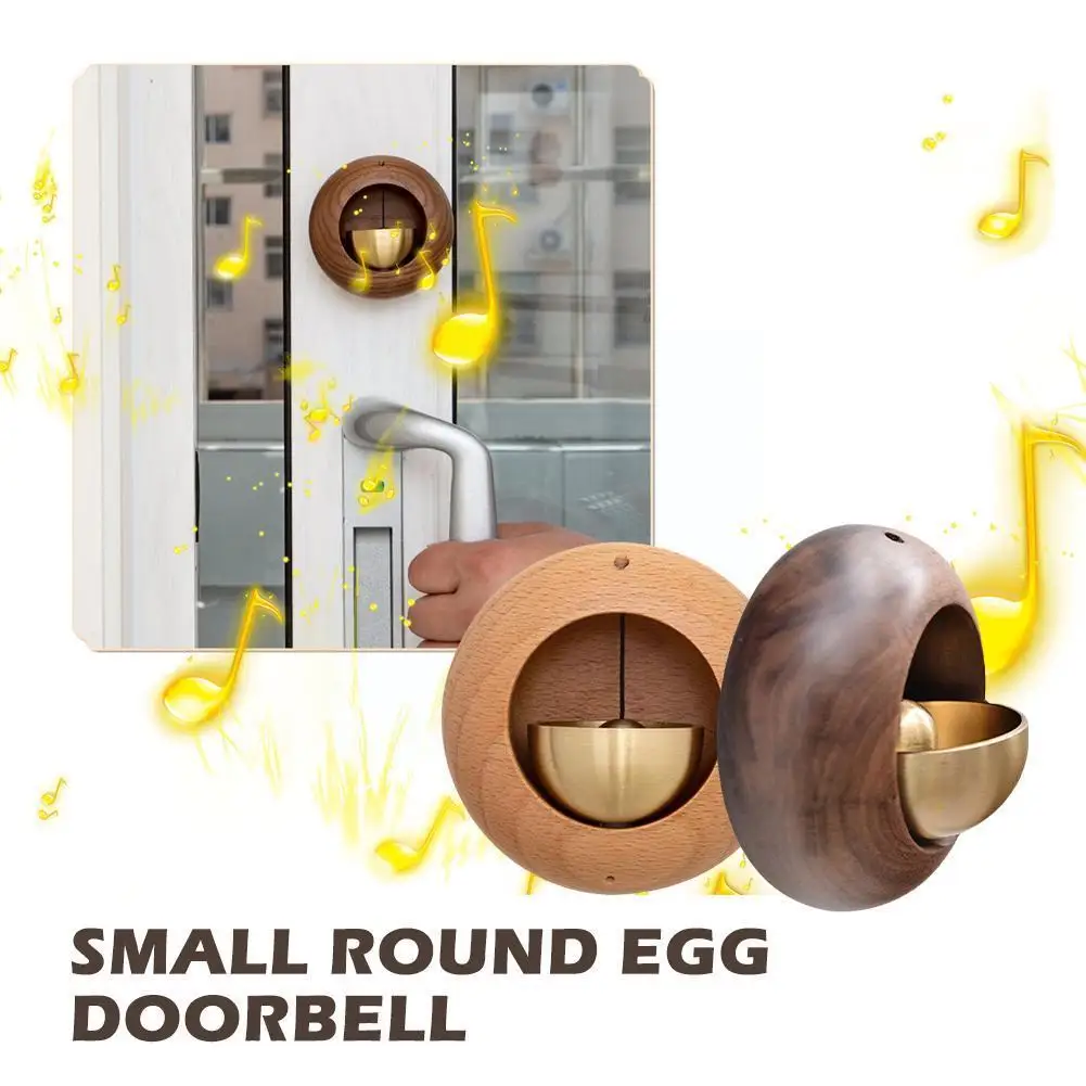 

Japanese Style Dopamine Bells Small Round Egg Suction Entrance Wood Doorbell Wind Reminder Decor Type Bell Opening Entry Do Z2C5