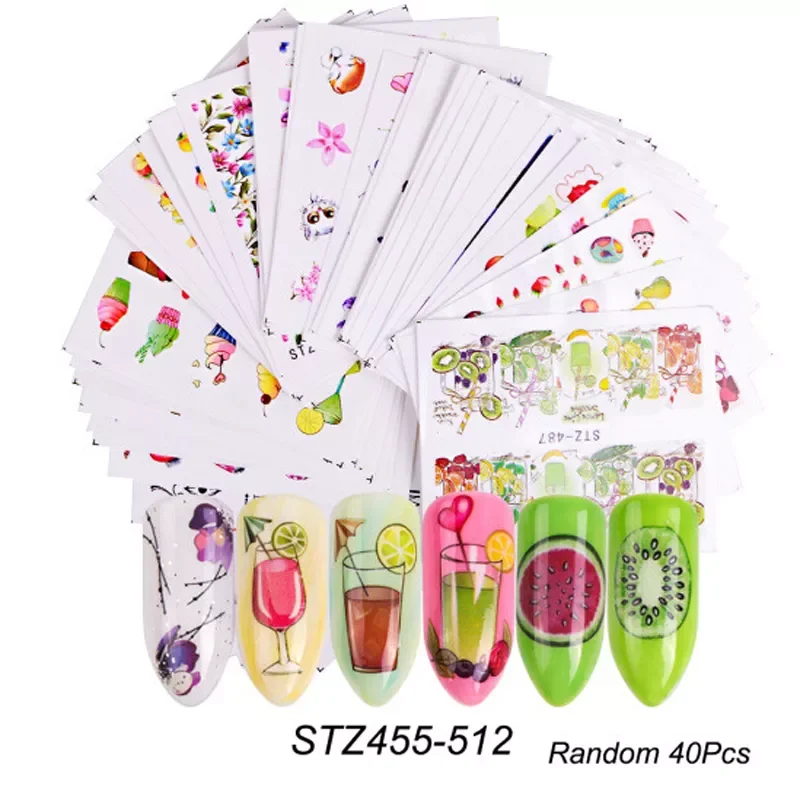 40sheets Watermark Nail Stickers Mixed Flower Cartoon Nail Art Water Transfer Sticker Decals Manicure Wraps Decor
40sheets Watermark Nail Stickers Mixed Flower Cartoon Nail Art Water Transfer Sticker Decals Manicure Wraps Decor