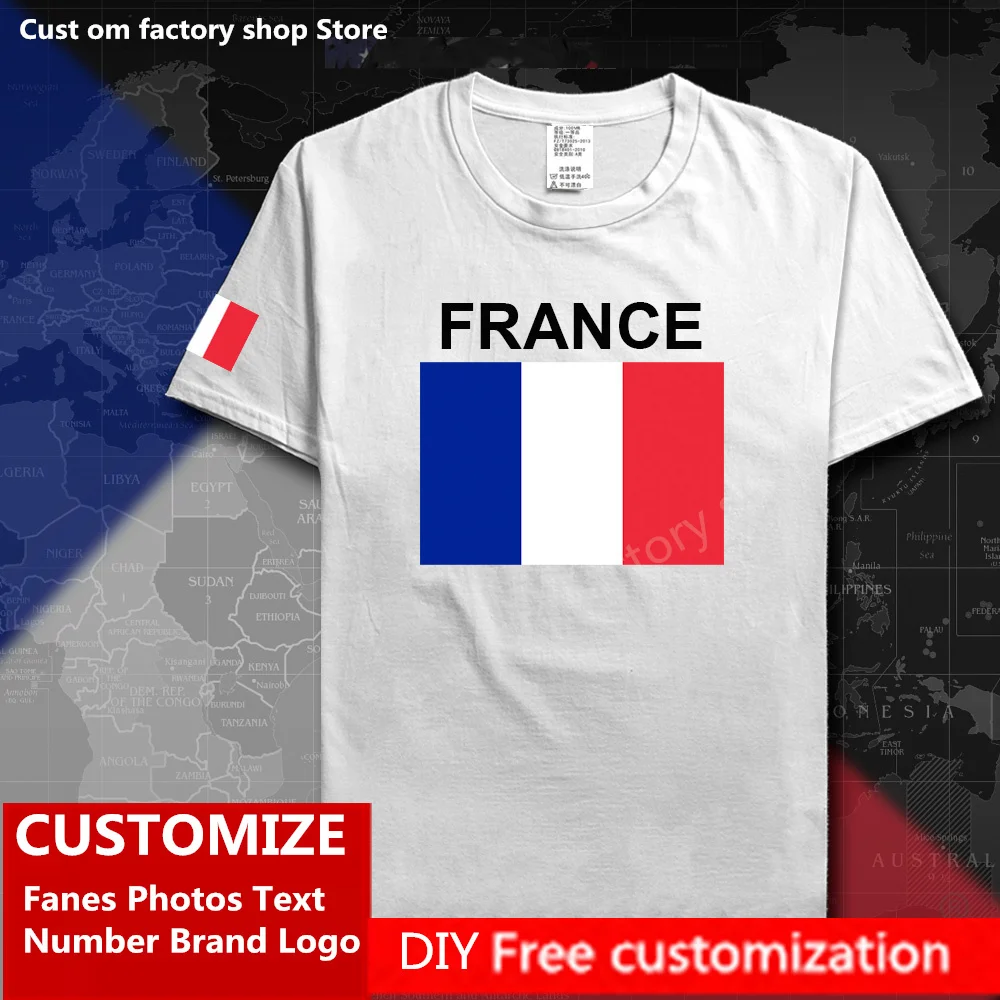 FRANCE French Cotton T shirt Custom Jersey Fans DIY Name Number Brand LOGO High Street Fashion Hip Hop Loose Casual T-shirt
FRANCE French Cotton T shirt Custom Jersey Fans DIY Name Number Brand LOGO High Street Fashion Hip Hop Loose Casual T-shirt