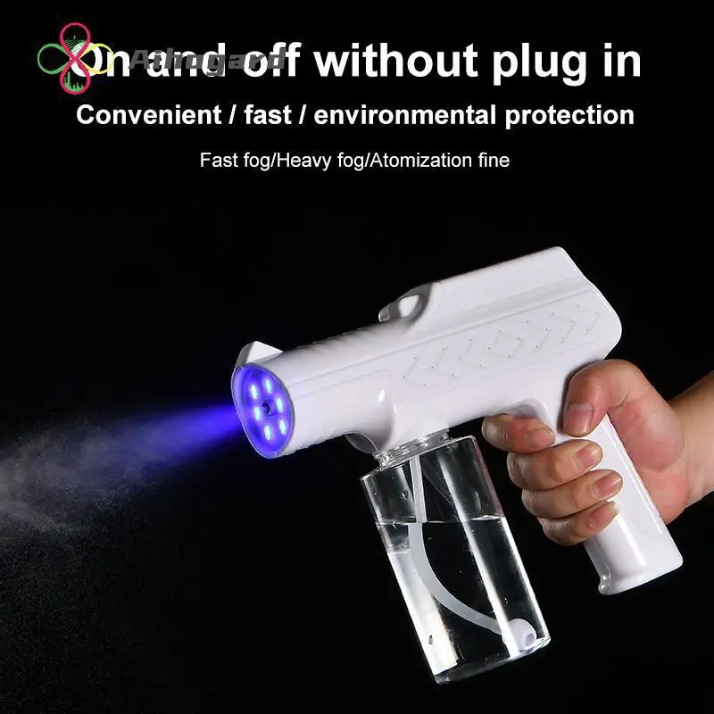 New Wireless Disinfection Spray Handheld 10W Portable USB Nano Atomizer Home 380ML Blue Light Sterilization Spray Rechargeable
New Wireless Disinfection Spray Handheld 10W Portable USB Nano Atomizer Home 380ML Blue Light Sterilization Spray Rechargeable