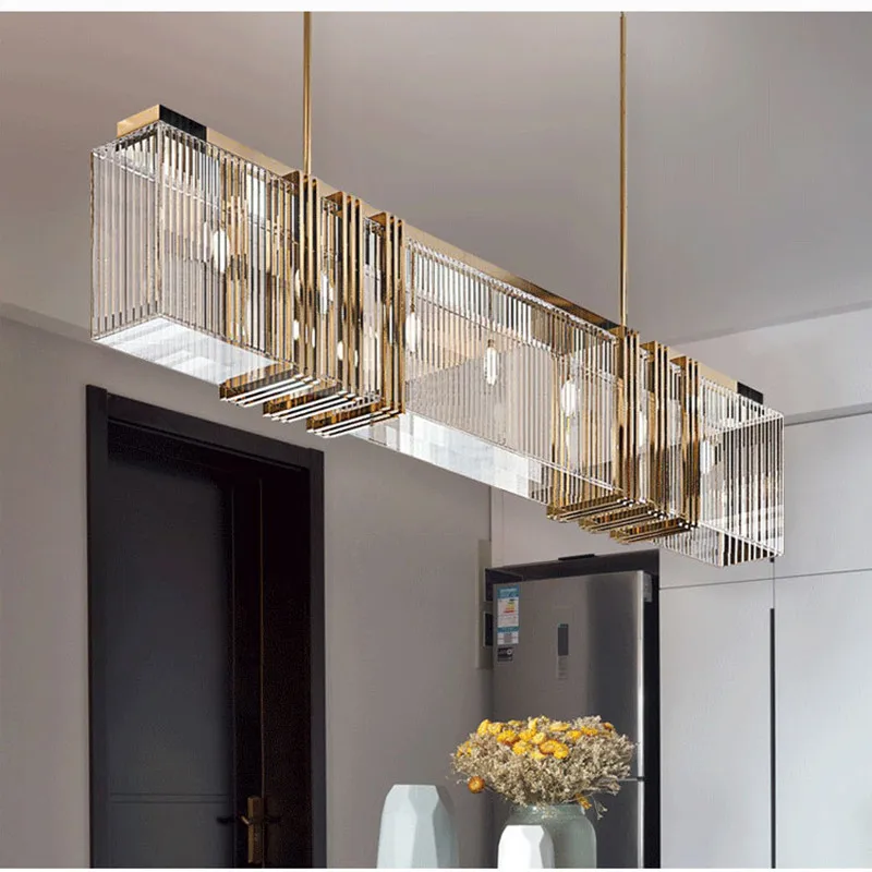 American Modern Luxury Crystal Led Chandelier Dining Room Kitchen Lustre Strip Hanging Lights Deco Indoor Lighting Fixtures Lamp
American Modern Luxury Crystal Led Chandelier Dining Room Kitchen Lustre Strip Hanging Lights Deco Indoor Lighting Fixtures Lamp