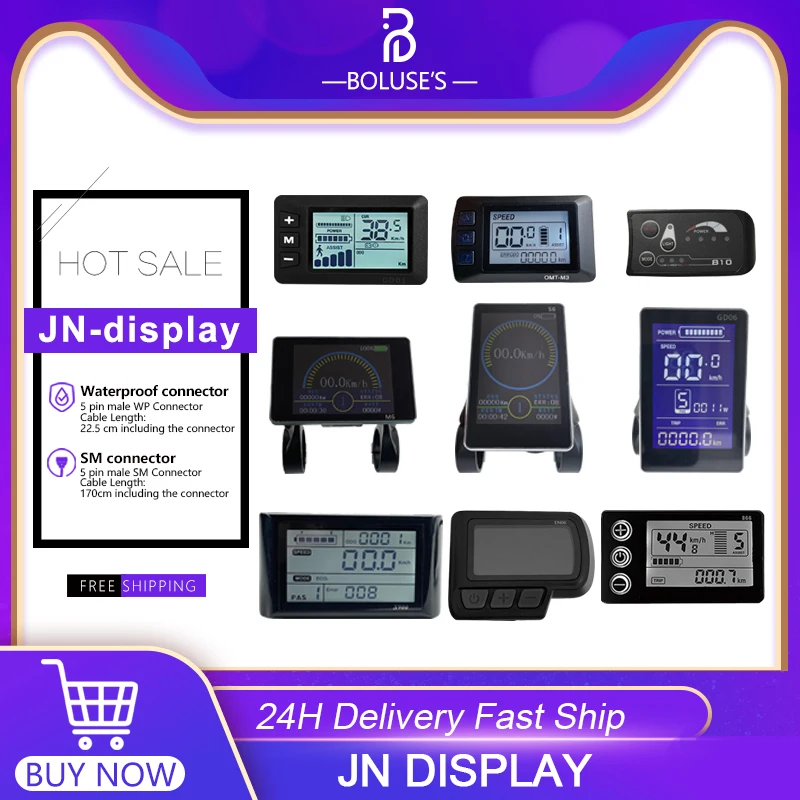 

eBike JN Display S900 S866 M3 EN06 GD01 GD06 S6 M6 Colour 24V/36V/48V/72V For JN Controller Ebike LCD Display