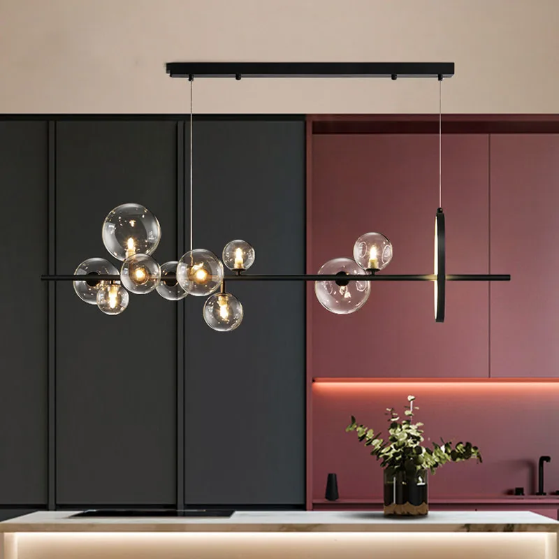 Modern Clear Glass Bubble LED Chandelier for Dining Room Kitchen Island Nordic Restaurant Loft Home Decor Black G9 Hanging Light
Modern Clear Glass Bubble LED Chandelier for Dining Room Kitchen Island Nordic Restaurant Loft Home Decor Black G9 Hanging Light