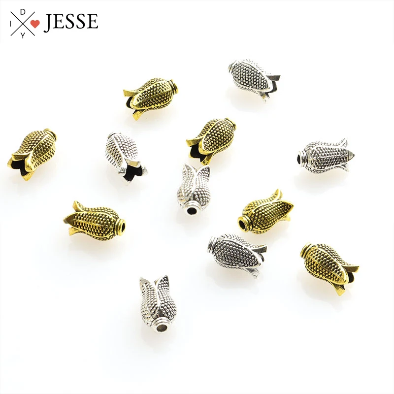 30pcs/Lot Tulip Flower Alloy Spacer Beads Antique Silver Gold Color Metal Loose Beads Charm Handmade Accessories for Jewelry DIY 
30pcs/Lot Tulip Flower Alloy Spacer Beads Antique Silver Gold Color Metal Loose Beads Charm Handmade Accessories for Jewelry DIY