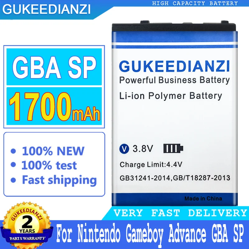 Bateria 1700mAh High Capacity Battery GBASP For Nintendo Gameboy Advance GBA SP High Quality Battery
Bateria 1700mAh High Capacity Battery GBASP For Nintendo Gameboy Advance GBA SP High Quality Battery