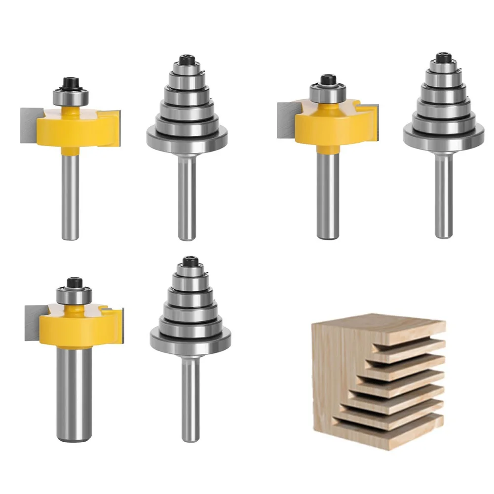 2PCS 6mm/8mm/12mm Shank Rabbet Router Bit With 6 Bearings Set Adjustable Tenon Cutter Cemented Carbide Woodworking Bits
2PCS 6mm/8mm/12mm Shank Rabbet Router Bit With 6 Bearings Set Adjustable Tenon Cutter Cemented Carbide Woodworking Bits