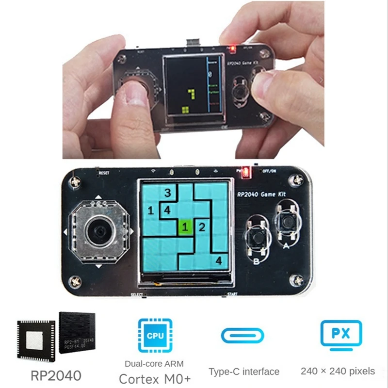 Mini Game Console Expansion Board RP2040 PICO Mini Game Console For Raspberry Pi With 1.54-Inch IPS LCD Display+Shell
Mini Game Console Expansion Board RP2040 PICO Mini Game Console For Raspberry Pi With 1.54-Inch IPS LCD Display+Shell