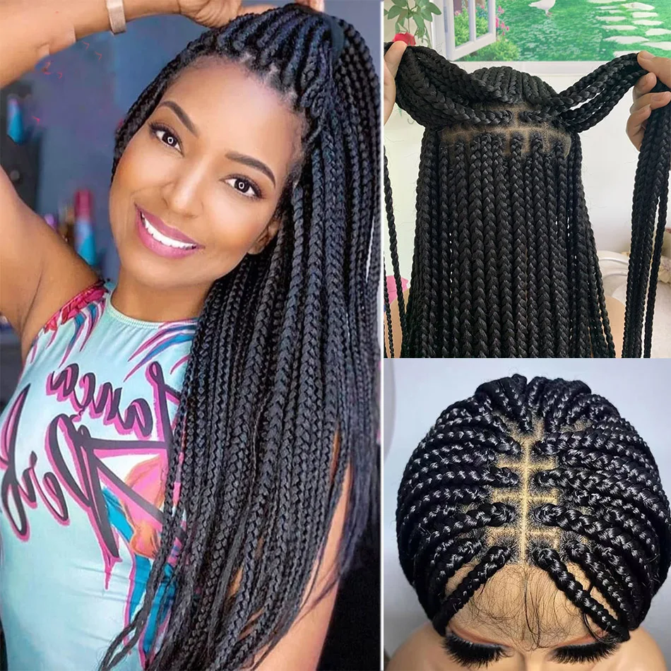 36” Long Free Part Braided Box Braid Hand Soft Full Lace Braided Wigs With Baby Hair For Black Women Glueless Cosplay Daily
36” Long Free Part Braided Box Braid Hand Soft Full Lace Braided Wigs With Baby Hair For Black Women Glueless Cosplay Daily