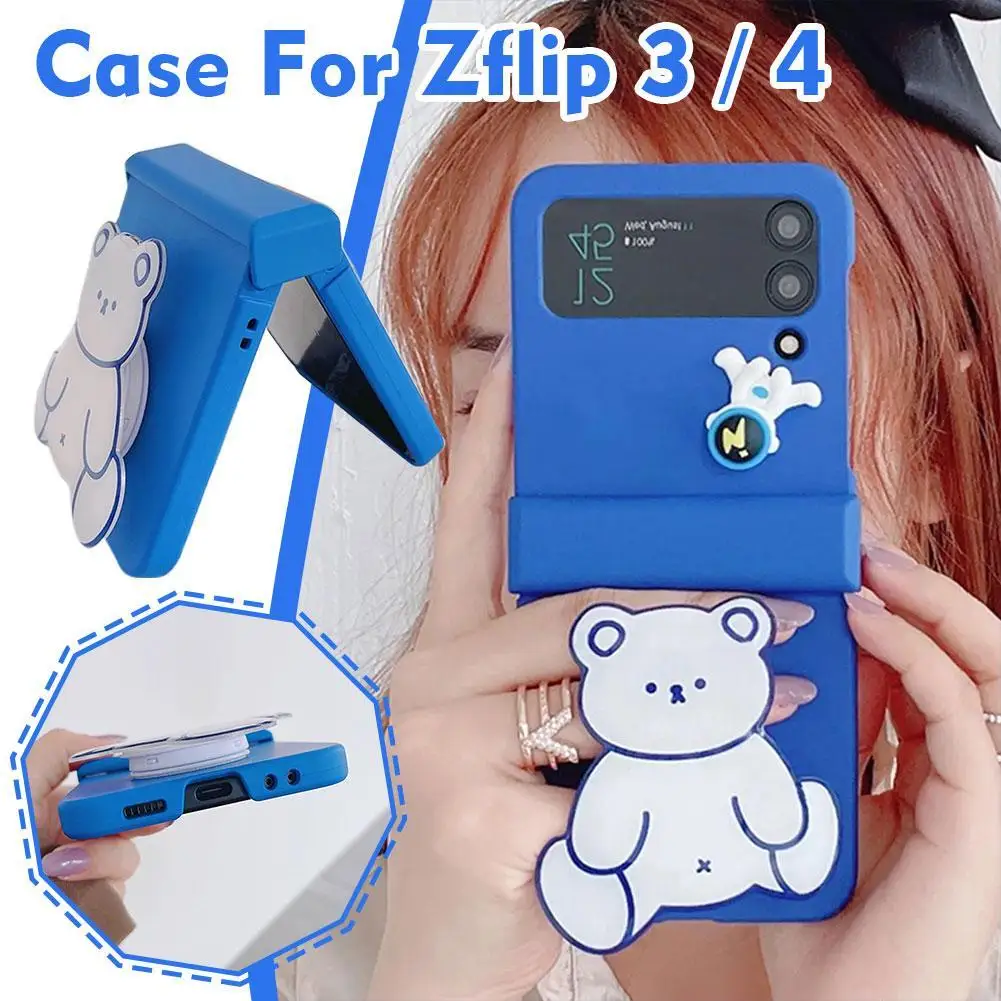 For Samsung Galaxy Z Flip 3/4 Phone Case Protective Cute Korean Portable Bear Bracket Holder Astronaut Blue Case
For Samsung Galaxy Z Flip 3/4 Phone Case Protective Cute Korean Portable Bear Bracket Holder Astronaut Blue Case