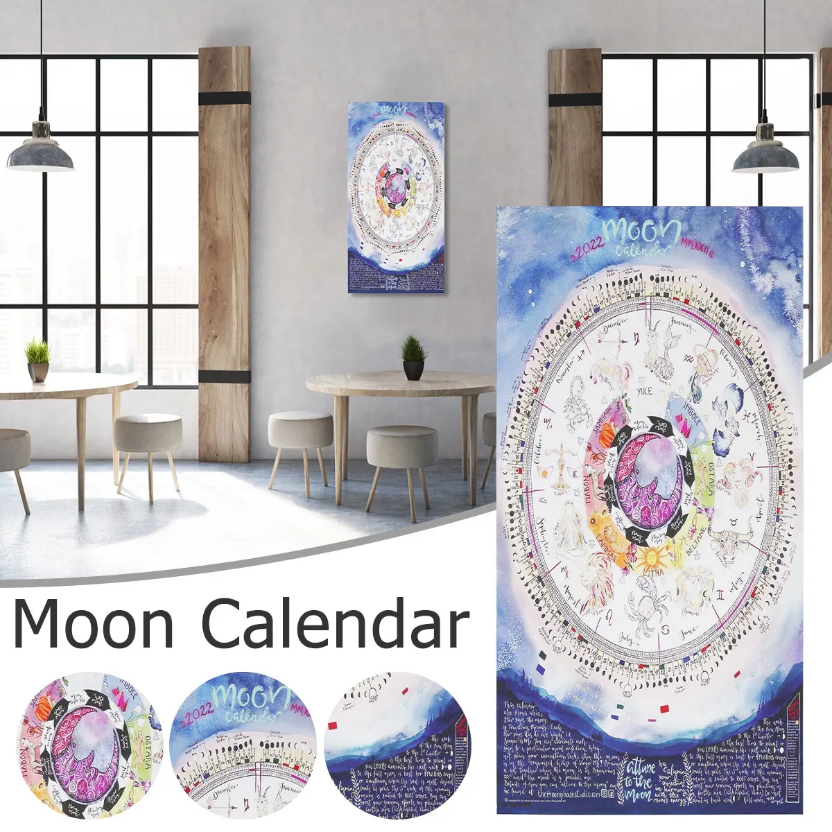 2022 Calendar Date Reminder Horoscope Moon Calender with Exquisite Patterns Wall-mounted 12 Month Calendar for Home Decor
2022 Calendar Date Reminder Horoscope Moon Calender with Exquisite Patterns Wall-mounted 12 Month Calendar for Home Decor