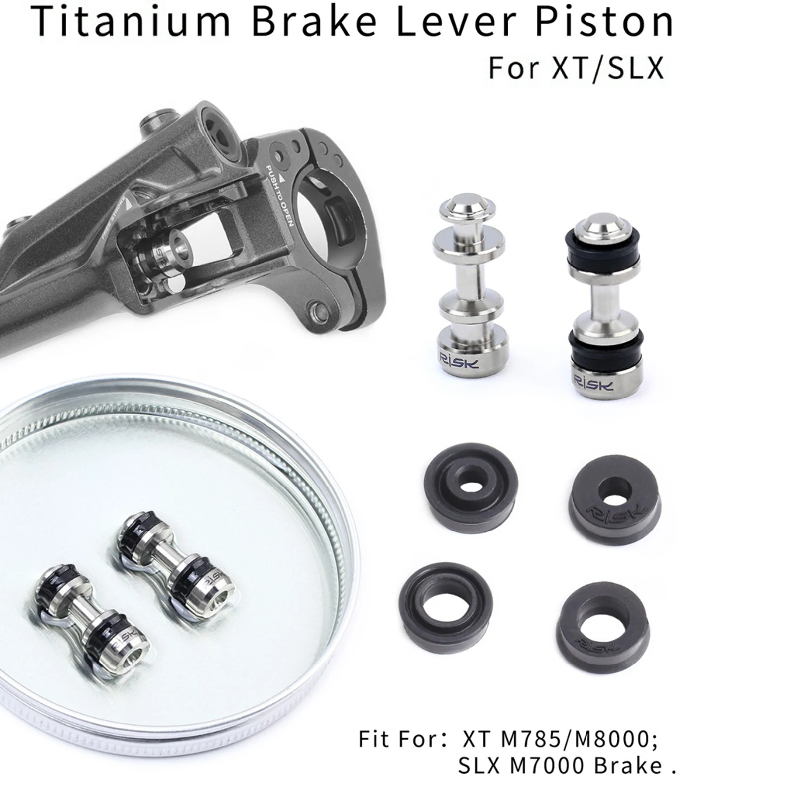 RISK Titanium Mountain Bicycle Brake Lever Piston With Aprons For XT M8000 M7000 SLX M785 Cycling Repaire Maintenance Tools
RISK Titanium Mountain Bicycle Brake Lever Piston With Aprons For XT M8000 M7000 SLX M785 Cycling Repaire Maintenance Tools