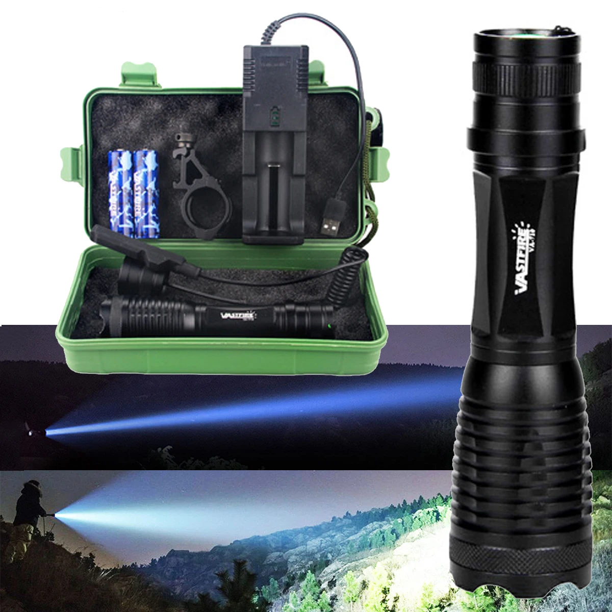 Zoomable Tactical Flashlight 1200 Lumen Cool White Light 1 Mode Torch Lamp with Pressure Switch for Camping Hiking Outdoor Tacti
Zoomable Tactical Flashlight 1200 Lumen Cool White Light 1 Mode Torch Lamp with Pressure Switch for Camping Hiking Outdoor Tacti