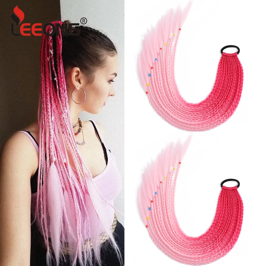 Synthetic Ponytail Hairpiece With Rubber Band Hair Extensions 24 Inch Ombre Long Box Braided Ponytail Hair For Women Kid Rainbow 
Synthetic Ponytail Hairpiece With Rubber Band Hair Extensions 24 Inch Ombre Long Box Braided Ponytail Hair For Women Kid Rainbow