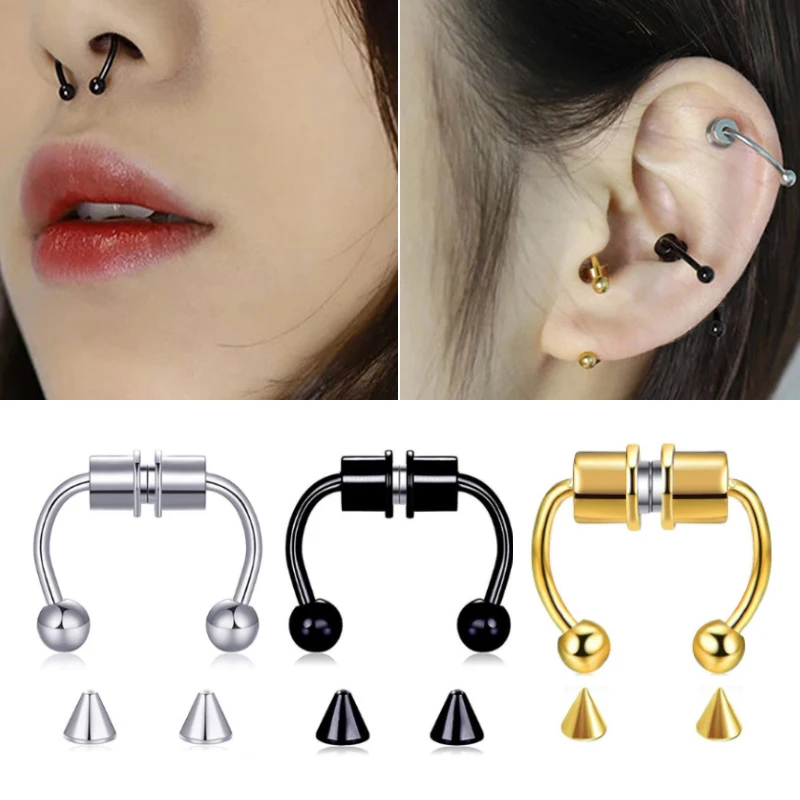 2022 Fake Piercing Nose Ring Alloy Nose Piercing Hoop Septum Rings For Women Fashion Body Jewelry Gifts Magnetic Fake Piercing
2022 Fake Piercing Nose Ring Alloy Nose Piercing Hoop Septum Rings For Women Fashion Body Jewelry Gifts Magnetic Fake Piercing