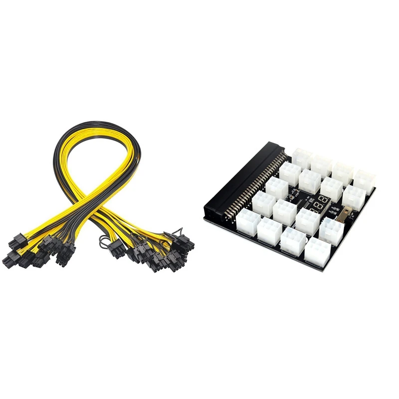 1X PCI-E 17X6pin Power Supply Breakout Board Adapter & 6X 6 Pin PCI-E To 8 Pin(6+2) PCI-E (Male To Male) GPU Power Cable
1X PCI-E 17X6pin Power Supply Breakout Board Adapter & 6X 6 Pin PCI-E To 8 Pin(6+2) PCI-E (Male To Male) GPU Power Cable