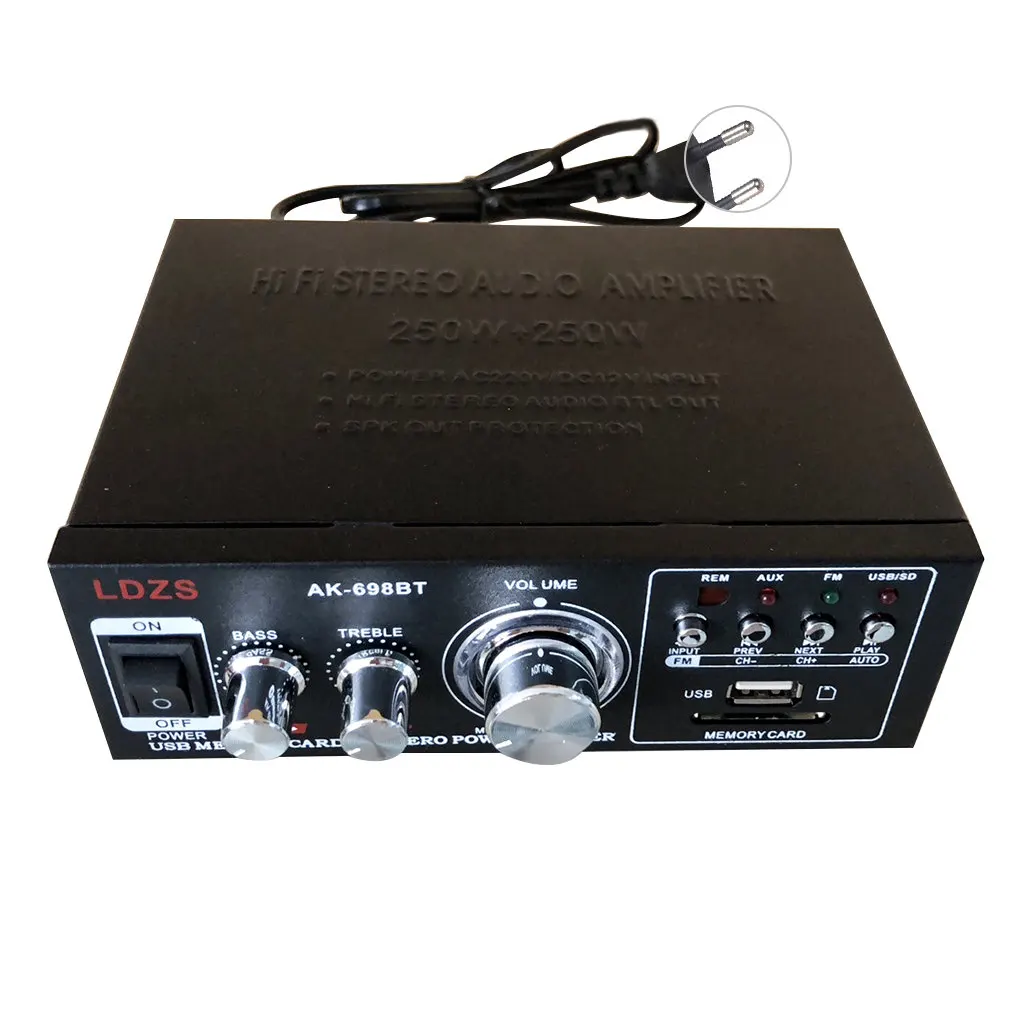 12V/220V Bluetooth HIFI Stereo Amplifier USB SD FM Radio Power Stereo Car Amplifier Audio Home Amplifier With Remote Control
12V/220V Bluetooth HIFI Stereo Amplifier USB SD FM Radio Power Stereo Car Amplifier Audio Home Amplifier With Remote Control
