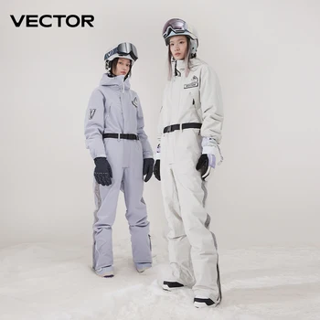 VECTOR Extra Thick Women Ski Pants Straight Full Overalls Winter Warm Windproof Waterproof Outdoor Sports Snowboard Snowmobile