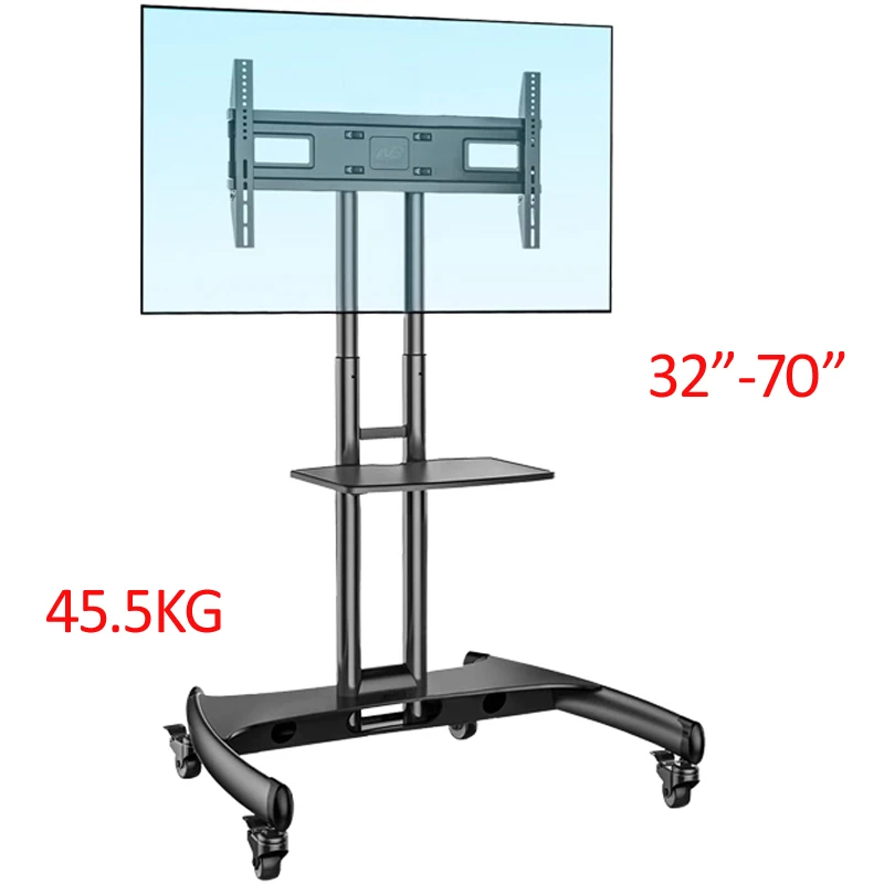 

Super Quality Aluminum NB AVA1500-60-1P 35"-65" white LCD TV Cart Flat Panel Plasma Trolley Stand With Camera Tray and AV Shelf