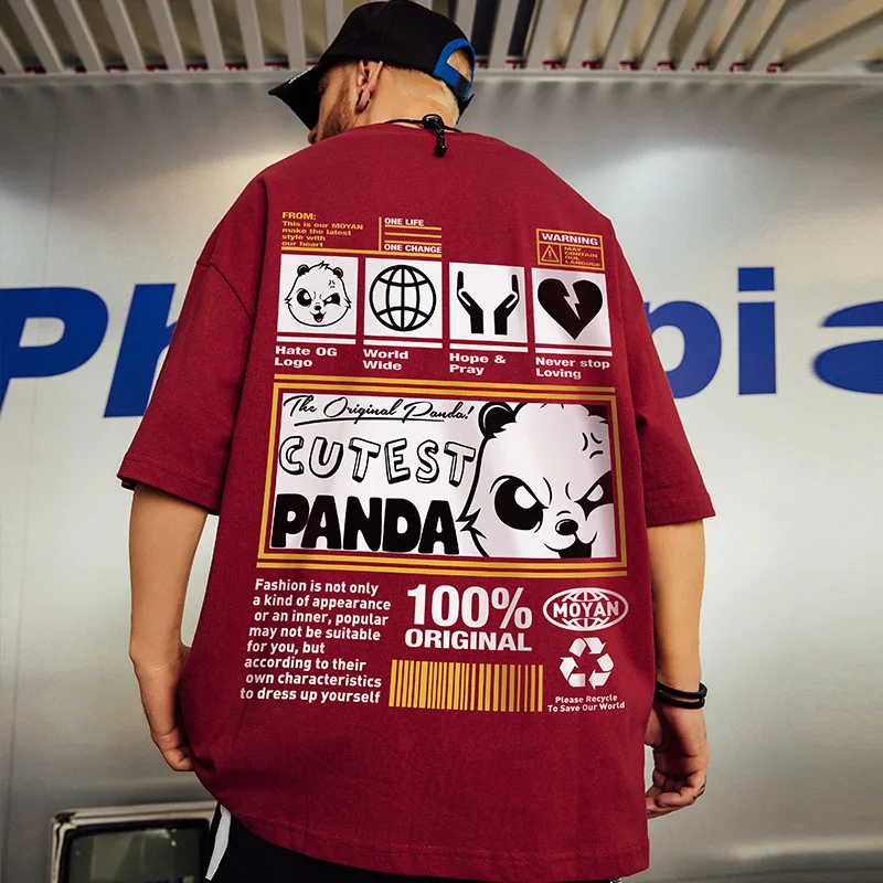 Europe and America Chaopai Fat Men's Wear Large Size National Tide Hip Hop Loose Short Sleeve T-shirt Panda Half Sleeve Tide
Europe and America Chaopai Fat Men's Wear Large Size National Tide Hip Hop Loose Short Sleeve T-shirt Panda Half Sleeve Tide