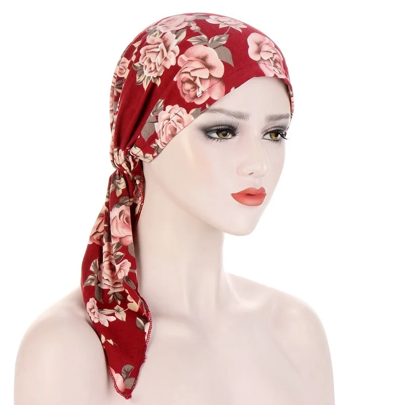 European and American Cloth Cashew Flower Arc Two Tail Hats Muslim Baotou Hat Calico Pullover Cap Bonnets for Women Designer
European and American Cloth Cashew Flower Arc Two Tail Hats Muslim Baotou Hat Calico Pullover Cap Bonnets for Women Designer