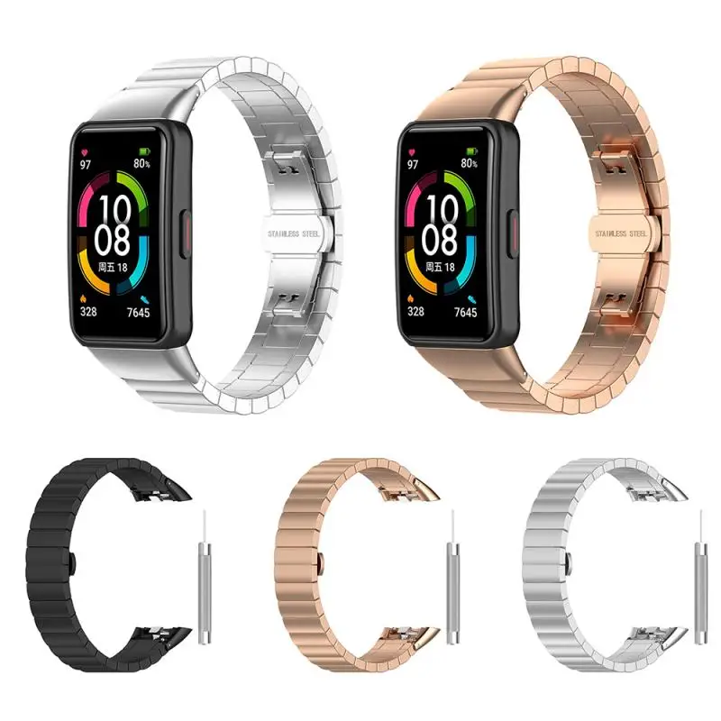 For Honor Band 6 Replacement Strap Thickened Stainless Steel Metal Strap Sweatproof Steel Belt For Huawei Band6 Bracelet Belt
For Honor Band 6 Replacement Strap Thickened Stainless Steel Metal Strap Sweatproof Steel Belt For Huawei Band6 Bracelet Belt