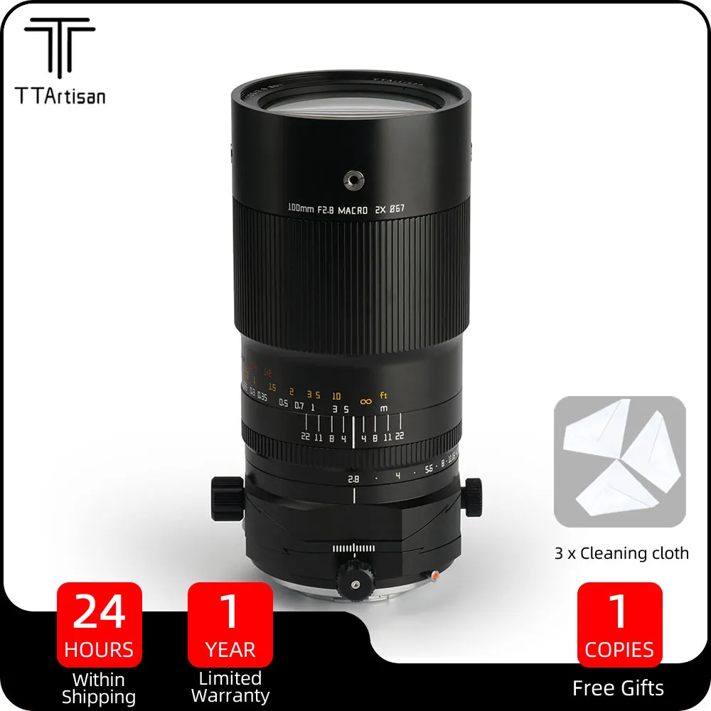 

TTartisan 100mm F2.8 Tilt Shift Macro Full Frame Manual Lens for Sony E Mount Camera a6600 a6300 ZV-E1 ZVE-10 A7III A9
