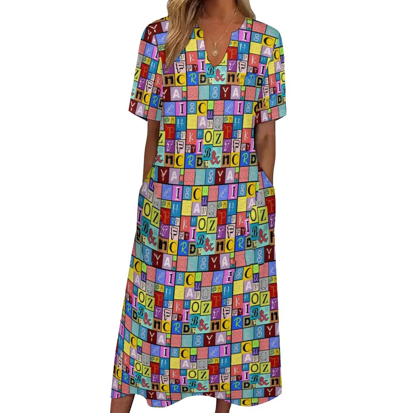 Cute Letter Print Dress Colorful Alphabet Beach Maxi Dress Fashion Boho Beach Long Dresses V Neck Graphic Oversize Clothes
Cute Letter Print Dress Colorful Alphabet Beach Maxi Dress Fashion Boho Beach Long Dresses V Neck Graphic Oversize Clothes