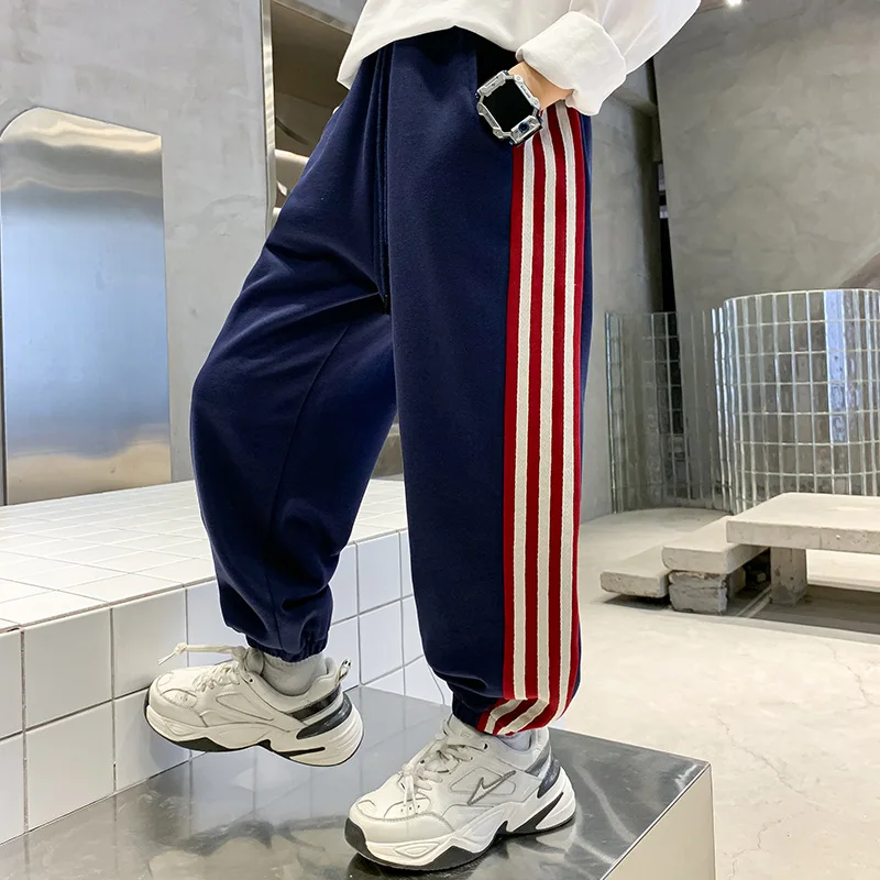 Autumn Kids Pants Boys Casual Pants Kids Striped Pants Boys Long Trousers Children Loose Feet Clothing Sport Pants 2-16years
Autumn Kids Pants Boys Casual Pants Kids Striped Pants Boys Long Trousers Children Loose Feet Clothing Sport Pants 2-16years