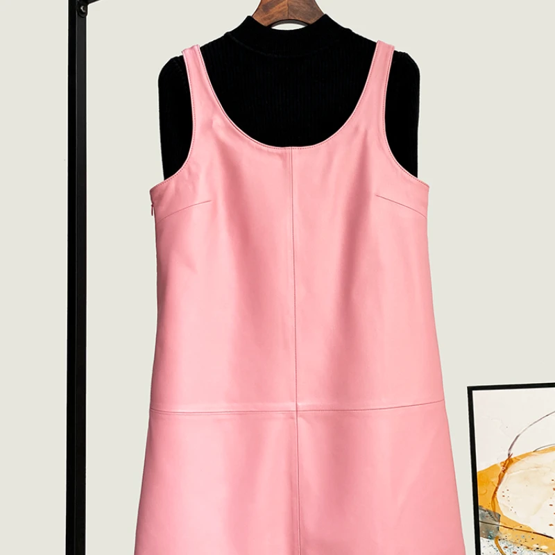 Autumn Winter Genuine Leather Dresses Women's Fashion Versatile Casual Middle Skirt Slim High Waist H-shaped Dress Vestido Cjk
Autumn Winter Genuine Leather Dresses Women's Fashion Versatile Casual Middle Skirt Slim High Waist H-shaped Dress Vestido Cjk