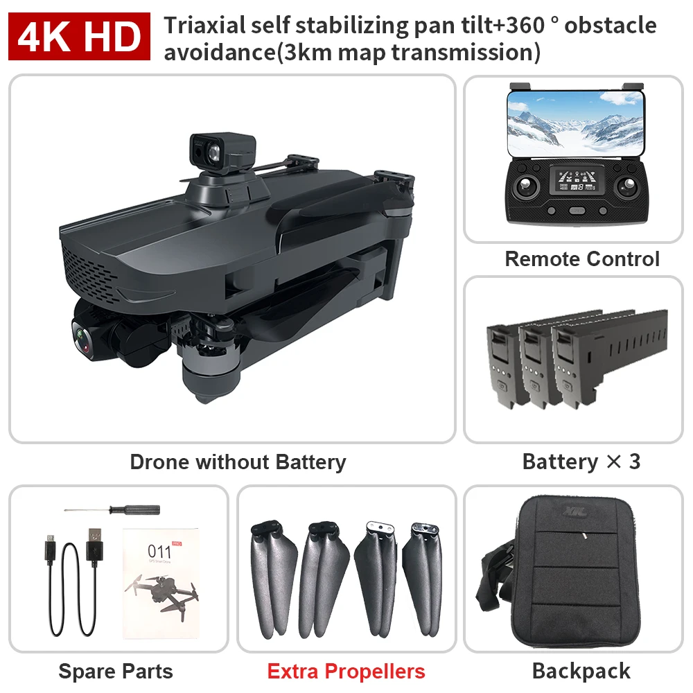 Новинка 2022, Квадрокоптер 011 Pro Max с GPS и камерой 4K HD, треххосевой стабилизатор, Квадрокоптер с дистанционным управлением, обход препятствий, бе...
Новинка 2022, Квадрокоптер 011 Pro Max с GPS и камерой 4K HD, треххосевой стабилизатор, Квадрокоптер с дистанционным управлением, обход препятствий, бе...