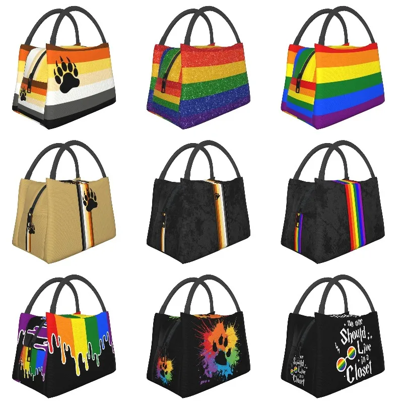 Bear Pride Flag Lunch Tote Bag for Women Portable Insulated Thermal Cooler LGBT Gay Paw Lunch Box For School Picnic Food Bags
Bear Pride Flag Lunch Tote Bag for Women Portable Insulated Thermal Cooler LGBT Gay Paw Lunch Box For School Picnic Food Bags