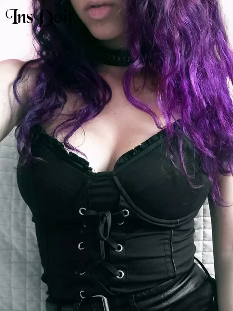 Gothic Vintage Black Punk Female Sexy Bandage Bodycon Camis Streetwear Bustier Backless Party Club Tops
Gothic Vintage Black Punk Female Sexy Bandage Bodycon Camis Streetwear Bustier Backless Party Club Tops
