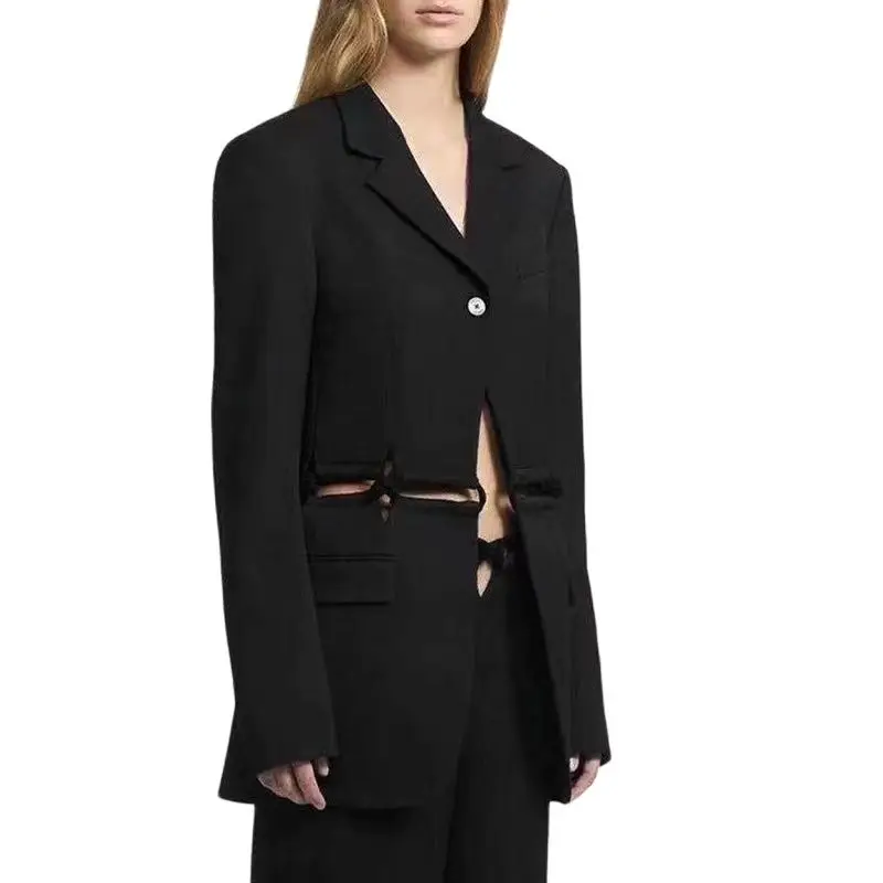 2023 summer new woven stitching hollow women's casual suit Europe and the United States wind short jacket Jacket women
2023 summer new woven stitching hollow women's casual suit Europe and the United States wind short jacket Jacket women