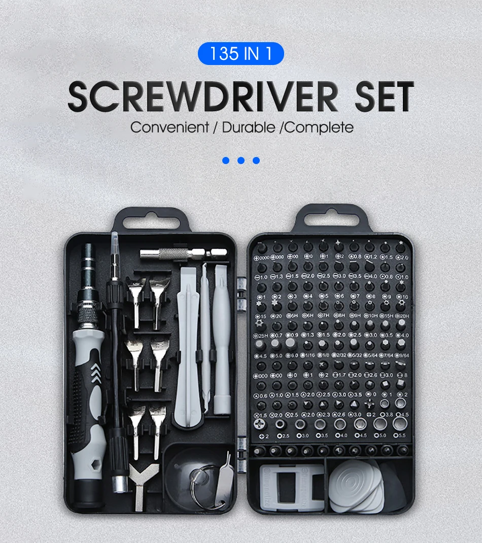 ONENUM 135/115 In 1 Precision Screwdriver Set Magnetic Mini Screw Nuts Bits Phillips Hex Torx Multifunction Repair Hand Tools
ONENUM 135/115 In 1 Precision Screwdriver Set Magnetic Mini Screw Nuts Bits Phillips Hex Torx Multifunction Repair Hand Tools