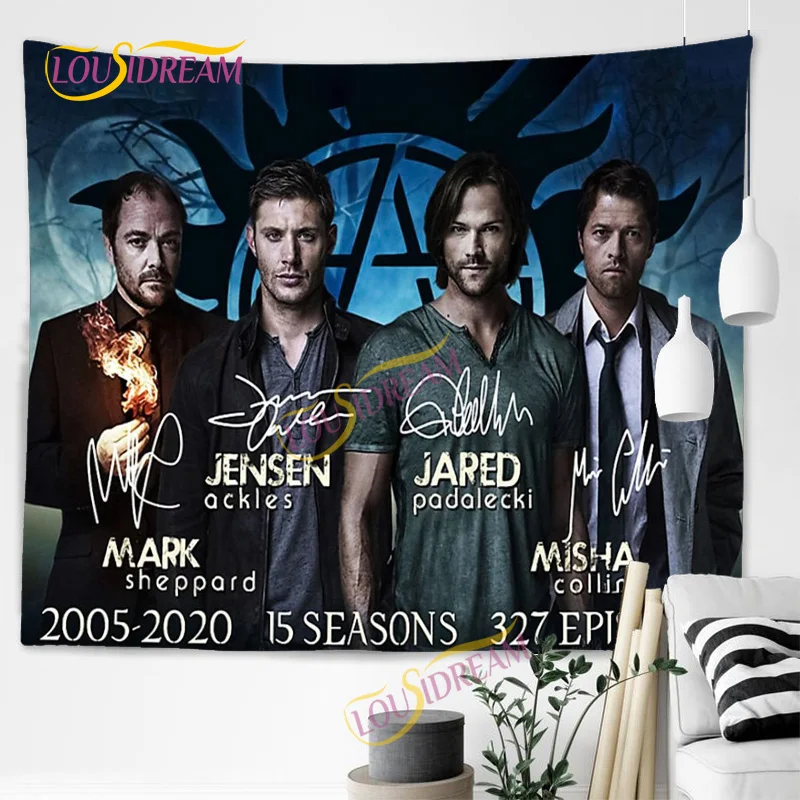 Supernatural Character Winchester Brothers Art Hippie Tapestry Wall Hanging Bohemian Tapestry Summer Beach Towel Shawl Tapestry. 
Supernatural Character Winchester Brothers Art Hippie Tapestry Wall Hanging Bohemian Tapestry Summer Beach Towel Shawl Tapestry.