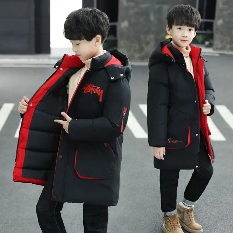 

Детская пуховая куртка на мальчика, с капюшоном, на возраст до-30 градусов